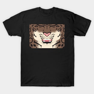 Brown Snow Leopard Face T-Shirt